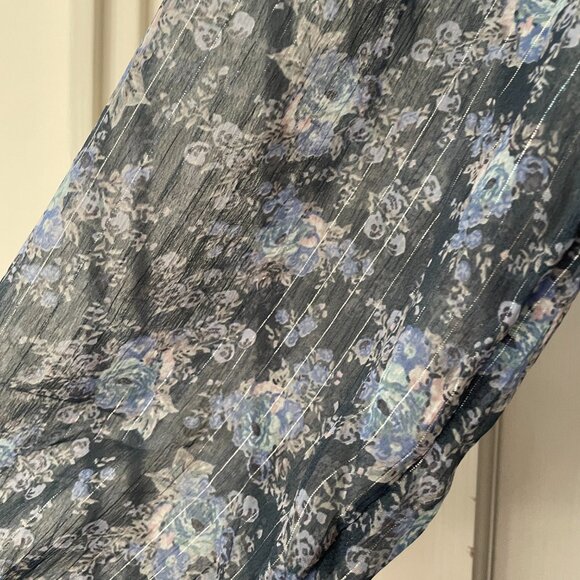 Lucky Brand Women's Floral Long Sleeve Midi Dress NWOT Lined Ribbon Detail - Picture 5 of 11